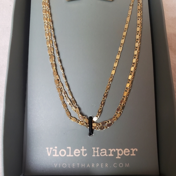 ♦️$15 ADD ON / BNIB Violet Harper Layered Necklace & Earring Set - Picture 4 of 5
